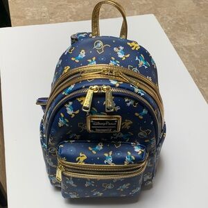 Loungefly Disney Parks Blue and Gold Backpack